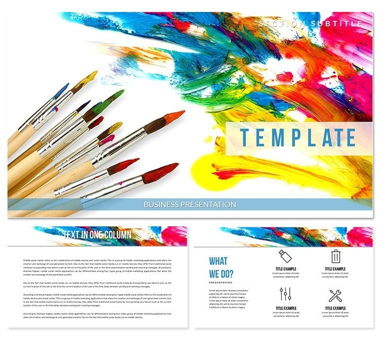 Paint Brushes Keynote templates