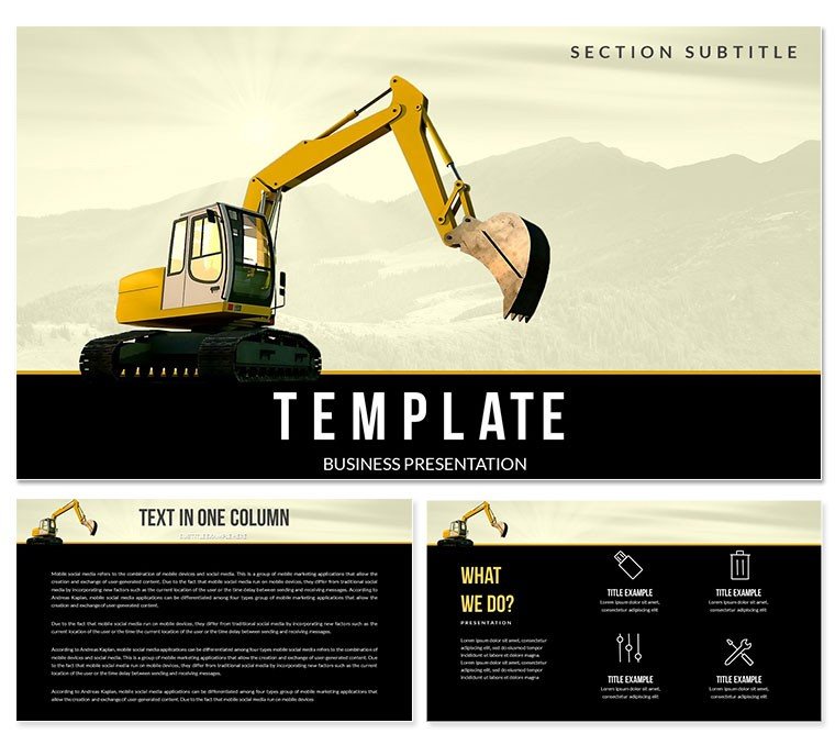 Hydraulic Excavator Keynote templates - Themes