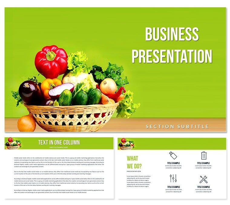 Useful Vegetables: Important Products for Health Keynote Templates for presentation