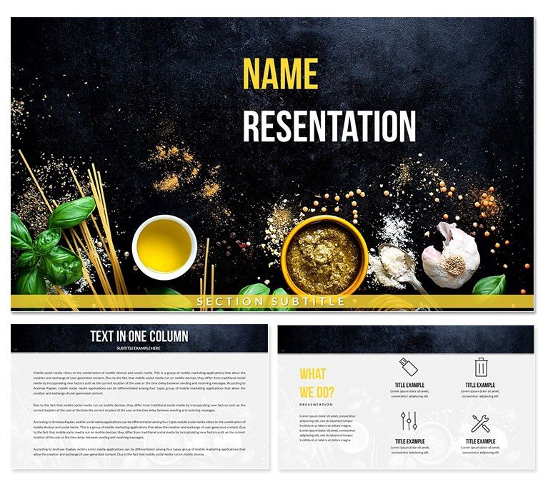 Presentations with Spices Recipes Keynote Template