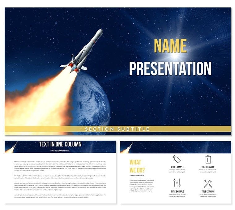 Rocket Flying to Cosmos Keynote Themes - Templates