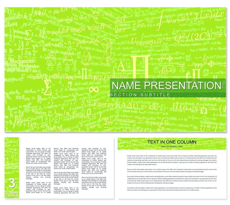 Background with Mathematical signs Keynote template for presentation