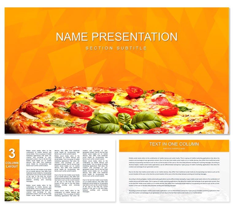 Pizza Recipe and Menu Keynote themes - template