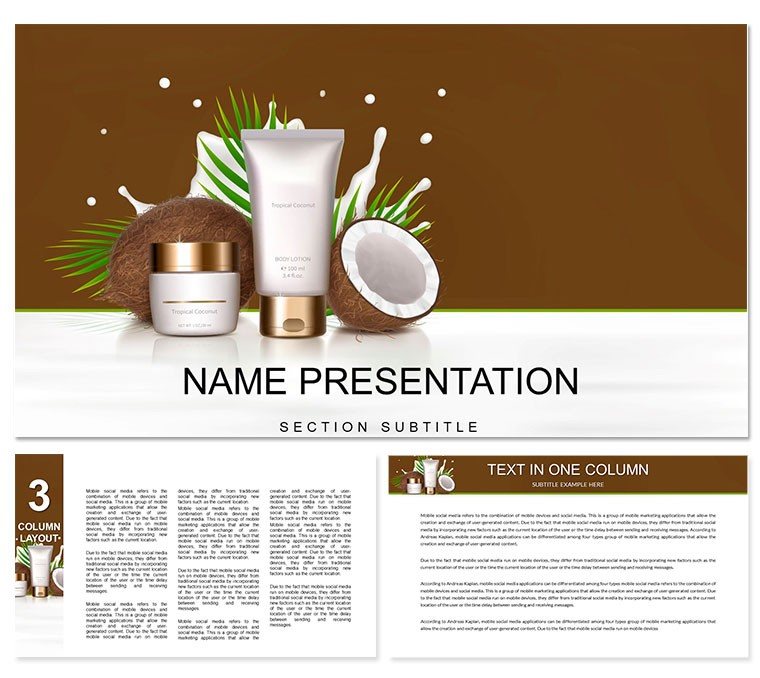 Cosmetics - organic coconut oil Keynote template