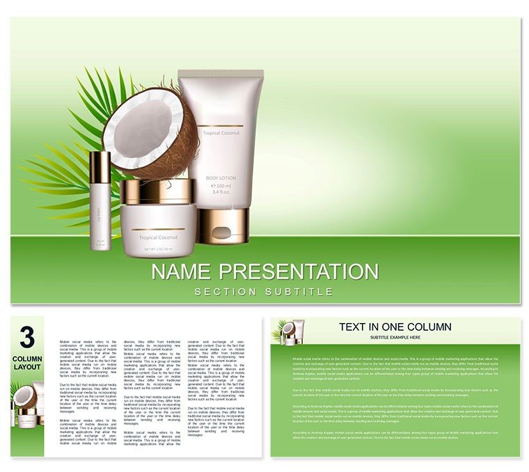 Organic Makeup: coconut oil Keynote template