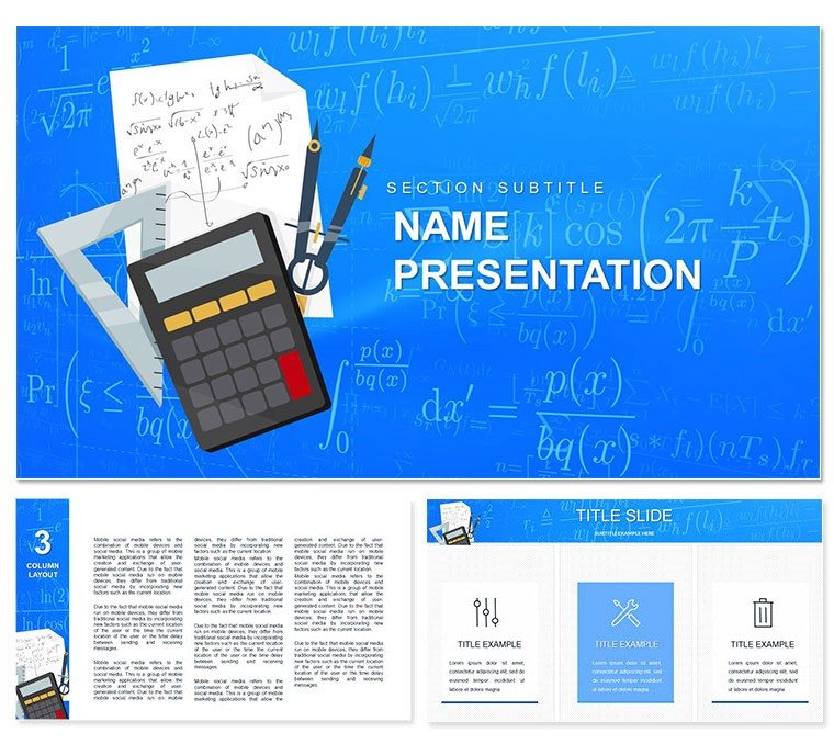 Math Practical Algebra Lessons Keynote Template for Presentation