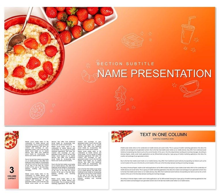 Oatmeal Recipe Breakfast Keynote template - Themes
