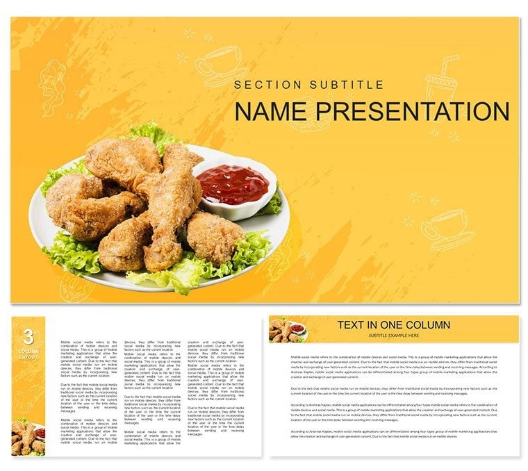 Chicken Recipes Keynote template, diagrams for presentation