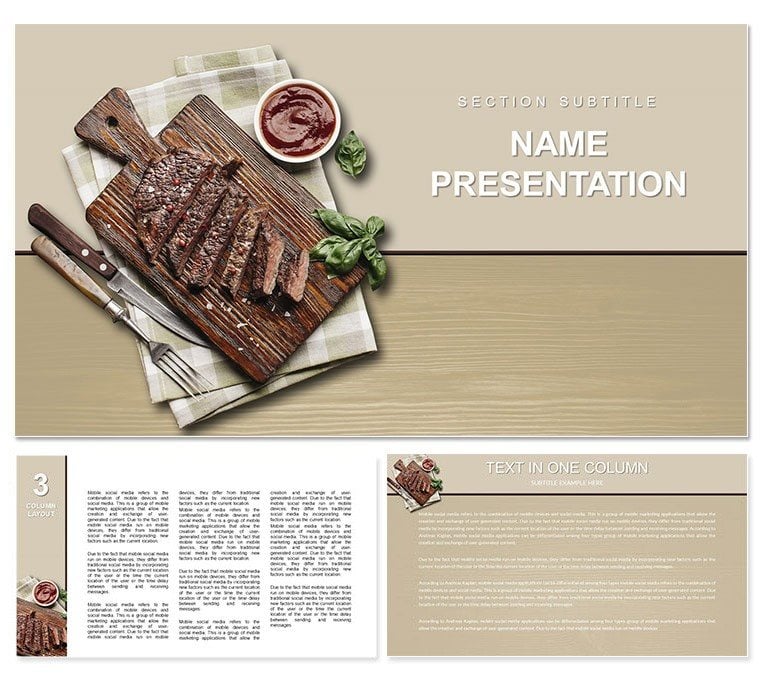 Garlic-Butter Steak Recipe Keynote templates