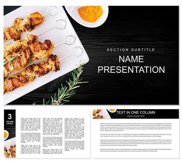 Chef Resume: Chicken Kebab Keynote template