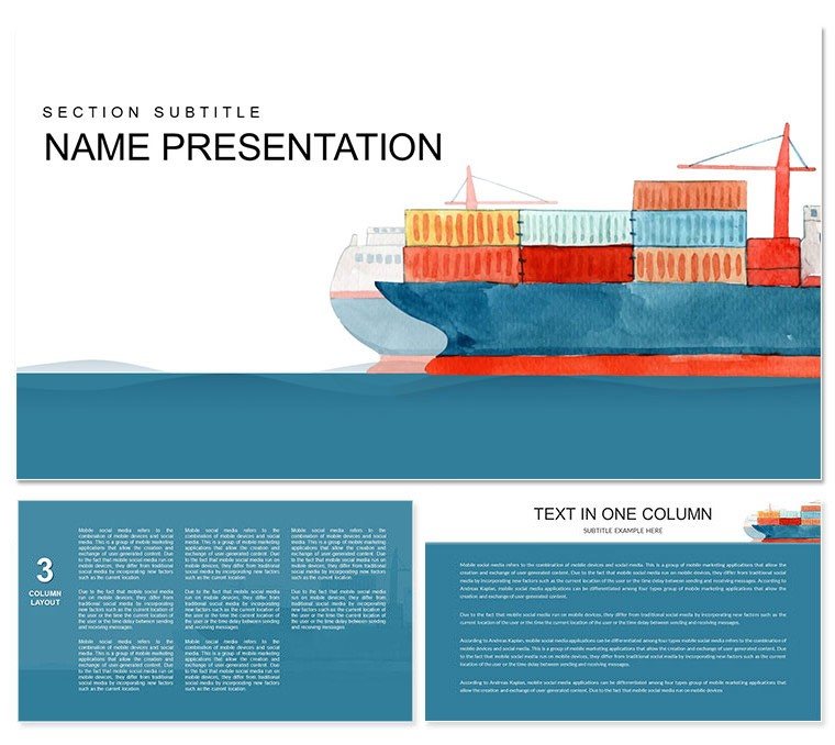 Container Shipping Companies Delivery Keynote template
