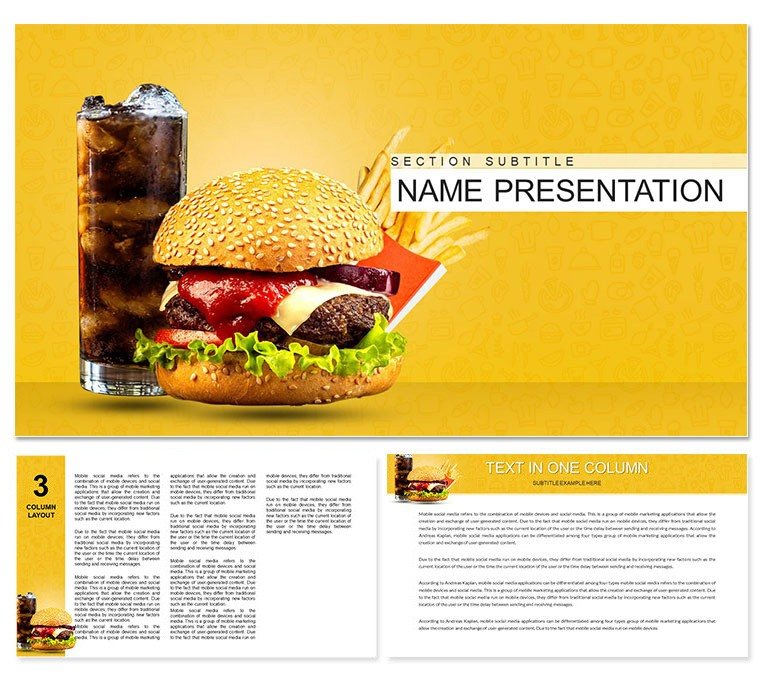 Delicious Themes: Hamburger, Cheeseburger, Coca Cola - Download Keynote template