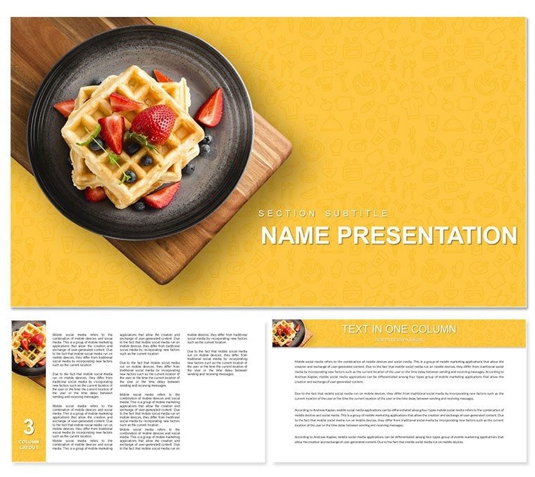 Waffles With Jam For Breakfast Keynote Template for Presentation