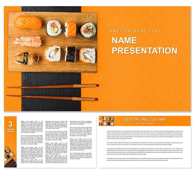 Sushi, Rolls - Recipes Keynote template