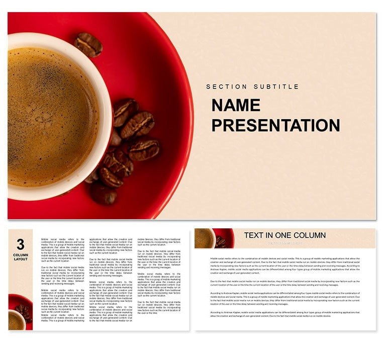 Coffee Drink Recipes , Cup Of Coffee Keynote Template | ImagineLayout.com