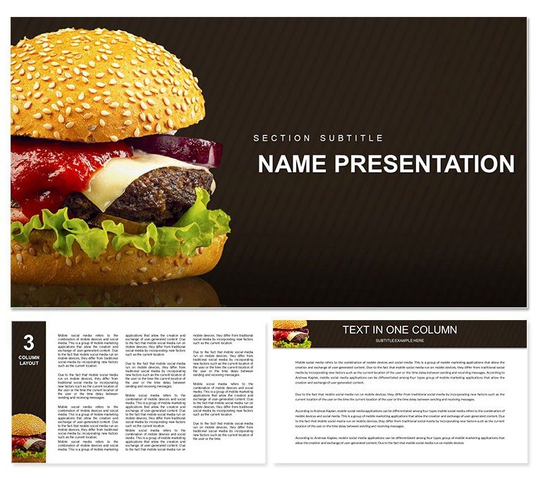 Burger, Hamburger, Cheeseburger Keynote Templates