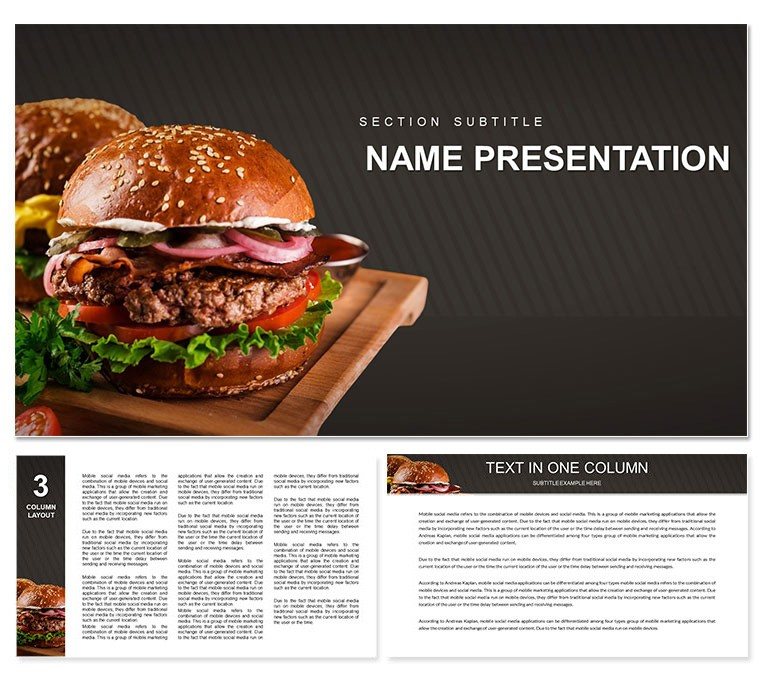 Hamburger Recipe Keynote Template | High-Quality Presentation Designs