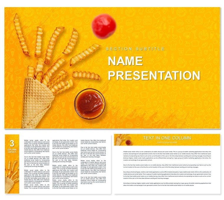 French Fries with Ketchup Keynote templates