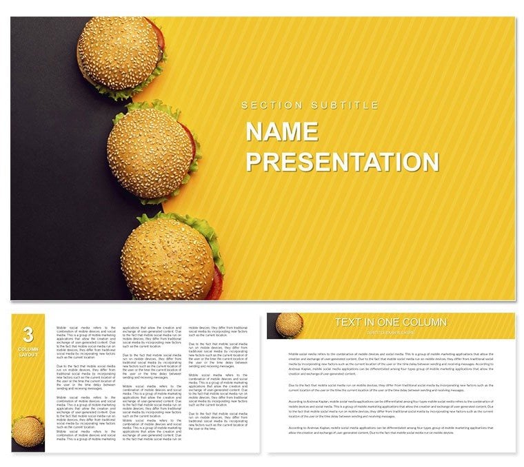 Hamburger Restaurants Keynote templates