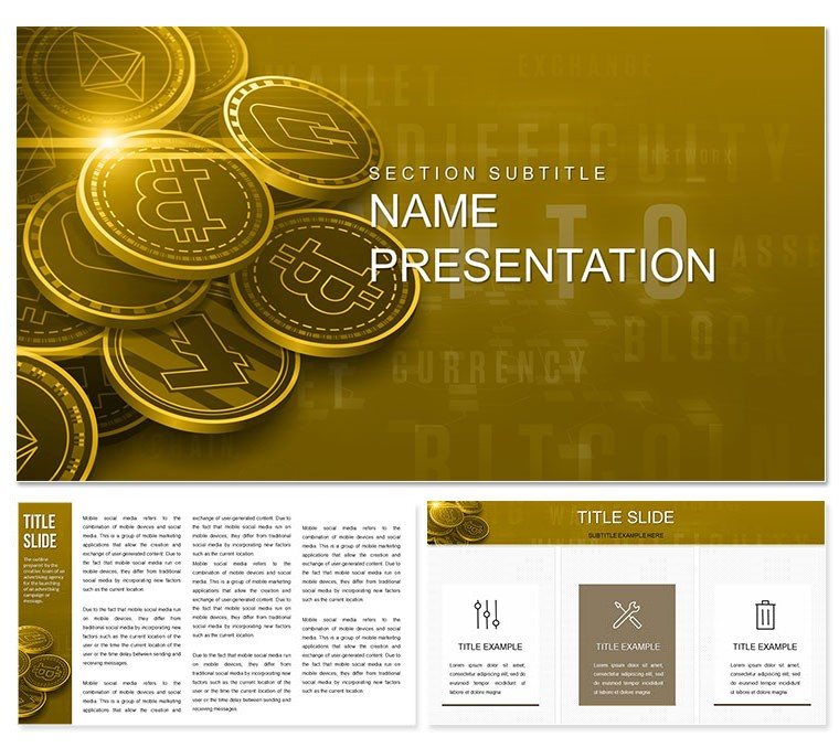 Bitcoin Cryptocurrency Trading Exchange Keynote templates