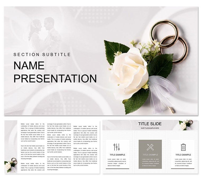 Wedding: Rings, Bouquet Keynote templates and themes