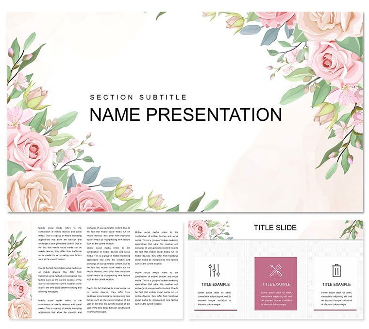 Congratulation Flowers Background Keynote template