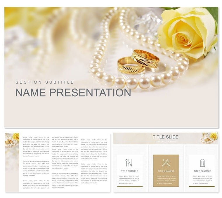 Beautiful Wedding Invitations template for Keynote presentation