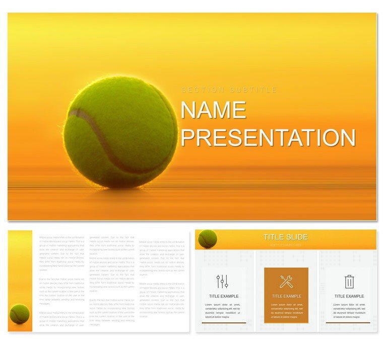 Tennis Ball Keynote template and Themes