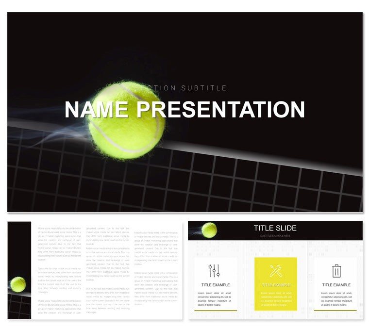 Playing tennis Keynote presentation template