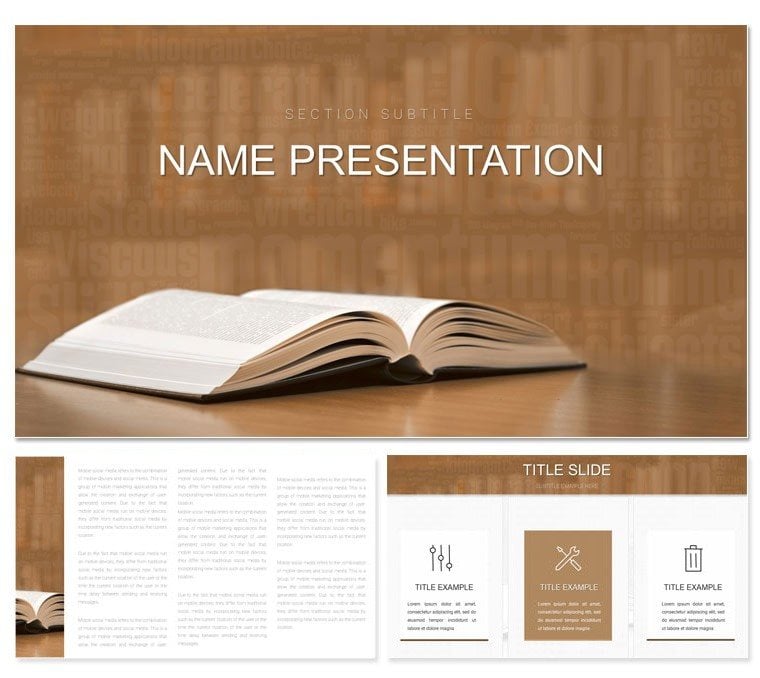 Online Book Library Keynote Presentation Template