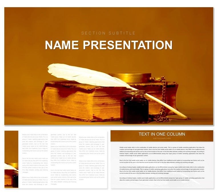 Feather Book Keynote Template - Download Presentation