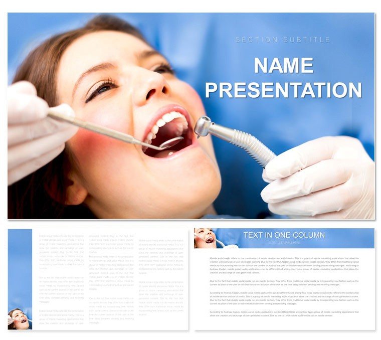 Dental clinic, tooth decay treatment Keynote template