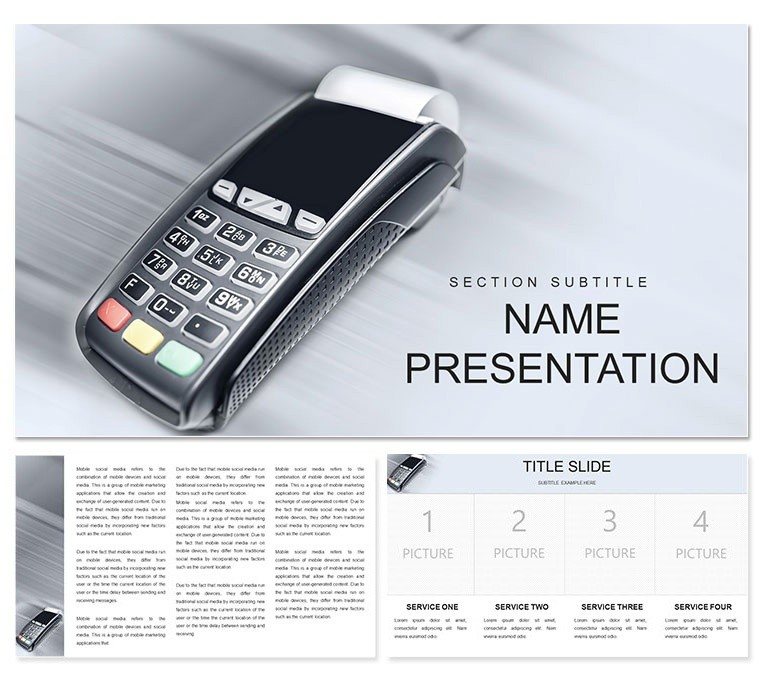 Point-of-Sale Terminal, payment in stores template for Keynote presentation