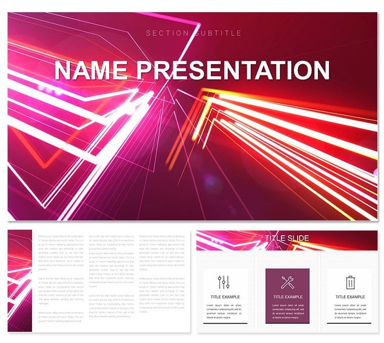 Abstract vector lines Keynote template, Themes Presentation
