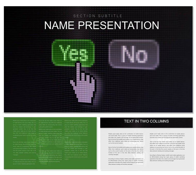 Yes and No choice Keynote template for Presentation