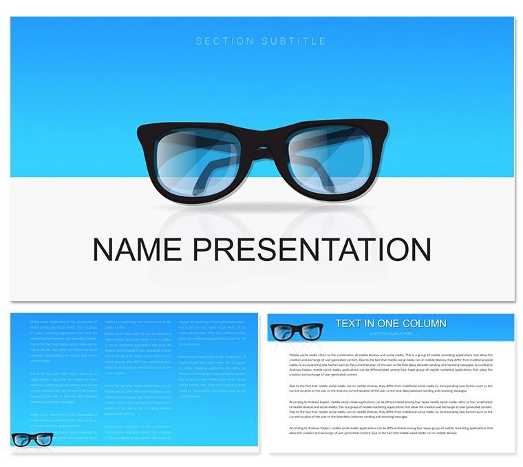 Eyeglasses Keynote template, Themes Presentation