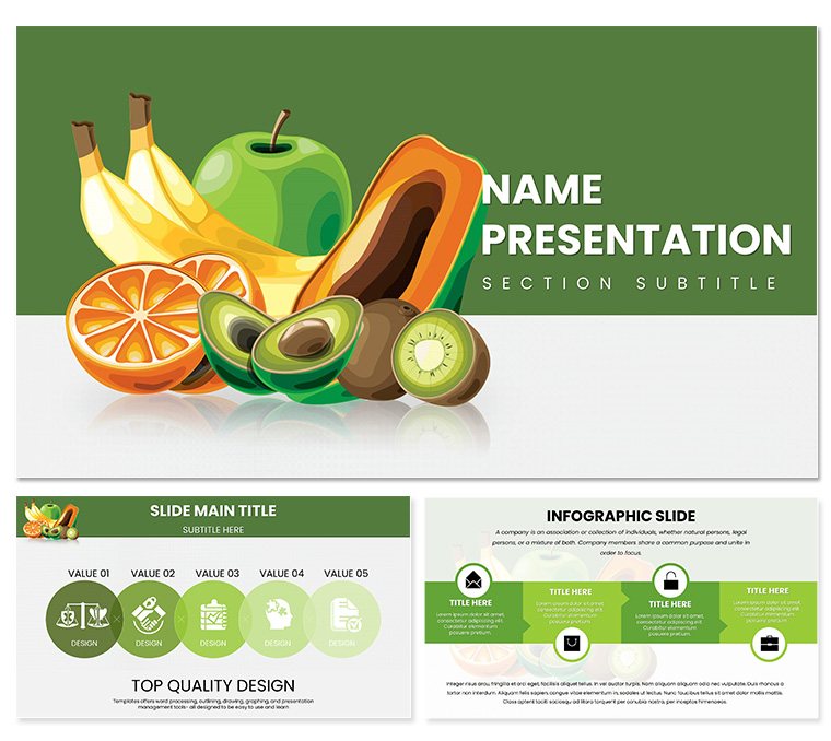 Fruits Keynote template, Themes Presentation