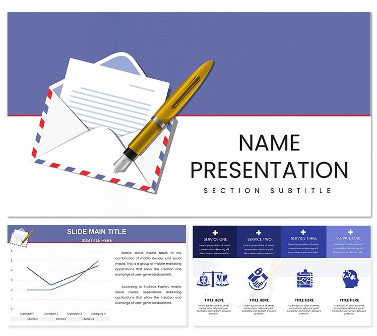 Business Correspondence Keynote template for presentation
