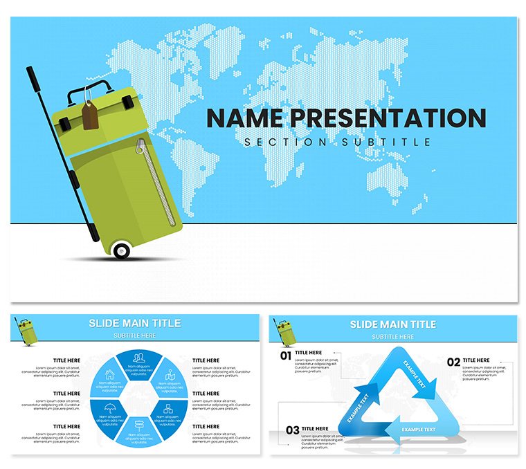Suitcase for Travel Keynote presentation template