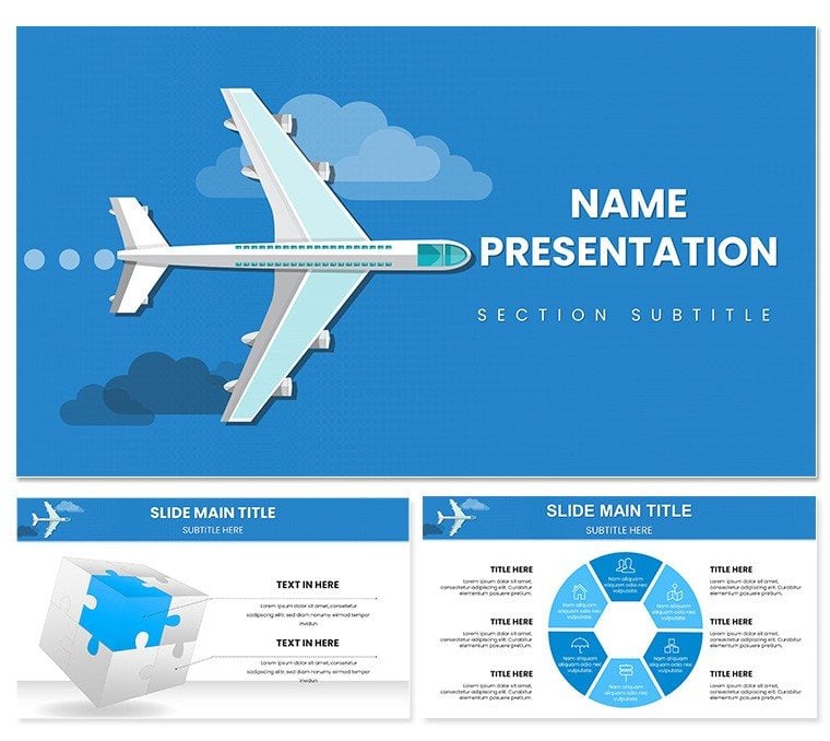 Airplane Flights Keynote template for presentation