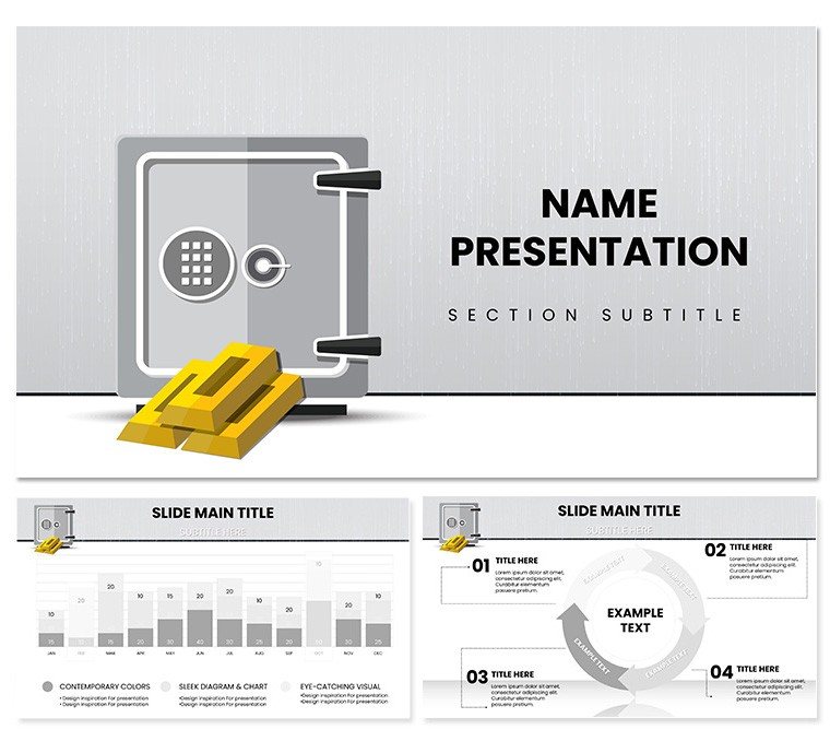 Bank: Security Safe for gold and money Keynote template