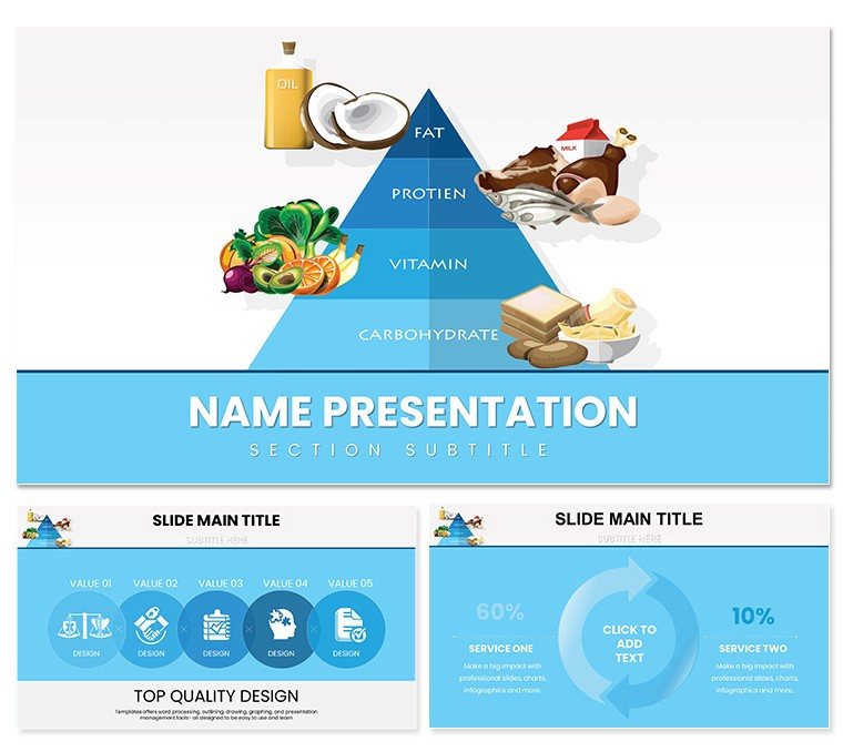 Pyramid of healthy food Keynote template for presentation