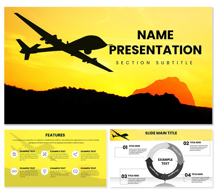 Drone Warfare Keynote Template | Military Technology Presentation