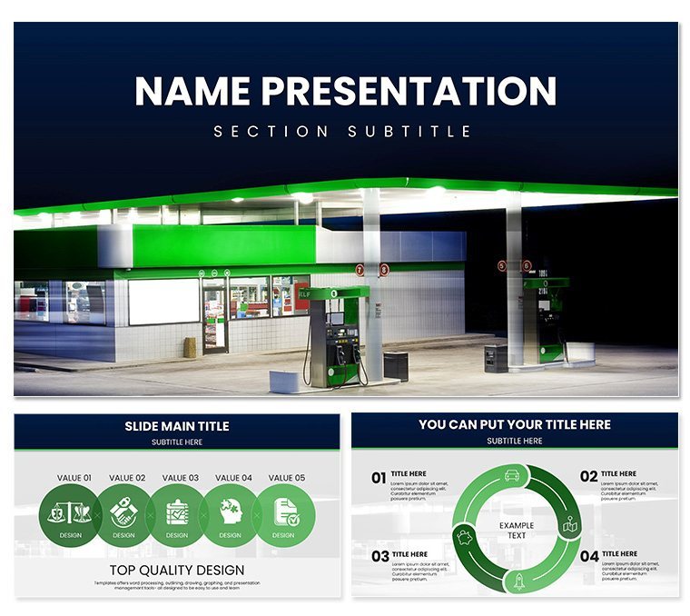 Gas Station Business Keynote Template - Customizable and Professional