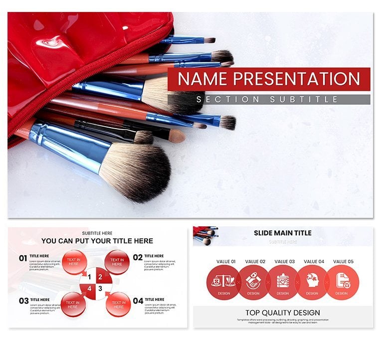 Cosmetic Brushes Accessories Keynote Template for Presentation