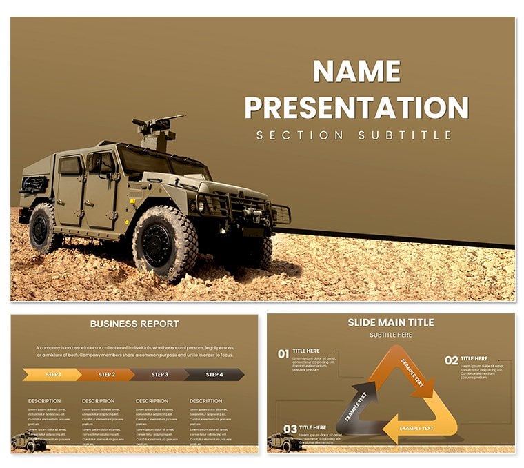 Create a Powerful Military-Themed Presentation with our Military Vehicle Keynote Template