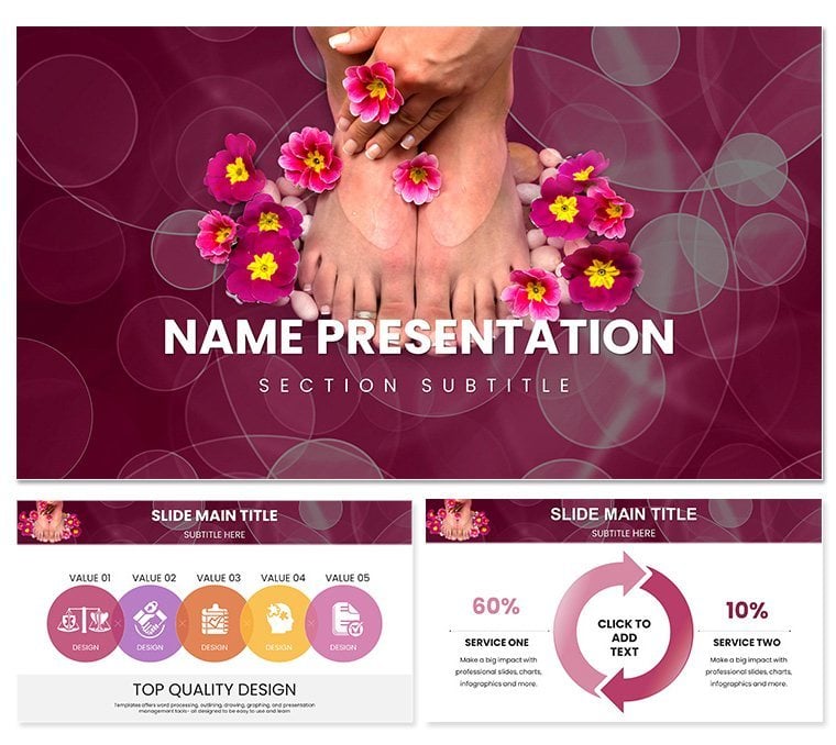 DIY Home Foot Care, Spa Pedicure Treatment Keynote template for Presentation