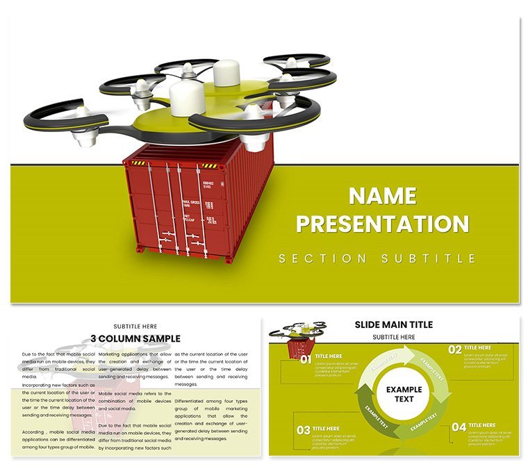 Drone Delivery of Heavy Cargo Keynote Template for presentation