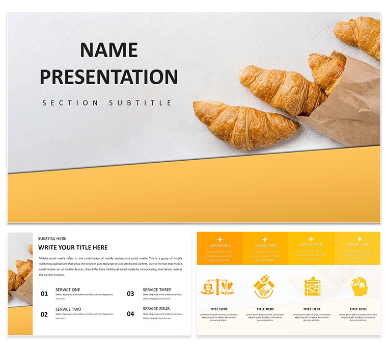 Mouthwatering Croissant Keynote Template - Presentations