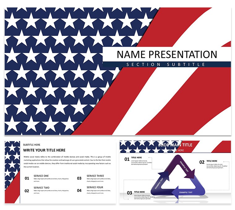 USA Flag Keynote Template: Political Presentation